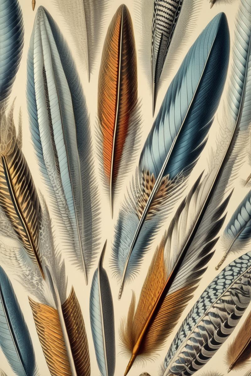 00133-1259236175-_lora_Mark Catesby Style_1_Mark Catesby Style - ernst haeckel print of geometric forms of bird feathers, insane fractal detail,.png